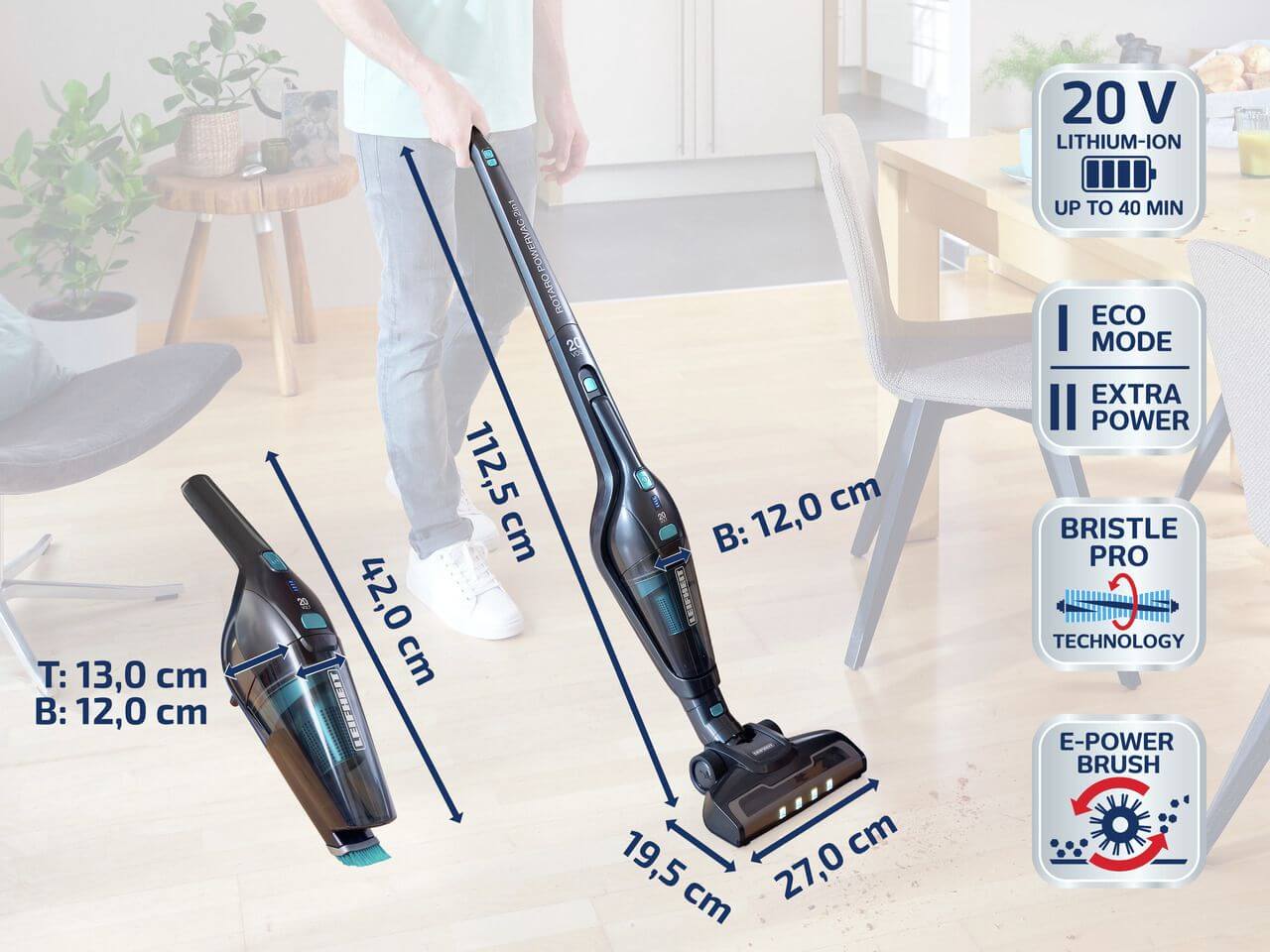 LEIFHEIT Štapni usisivač Rotaro Powervac 2u1