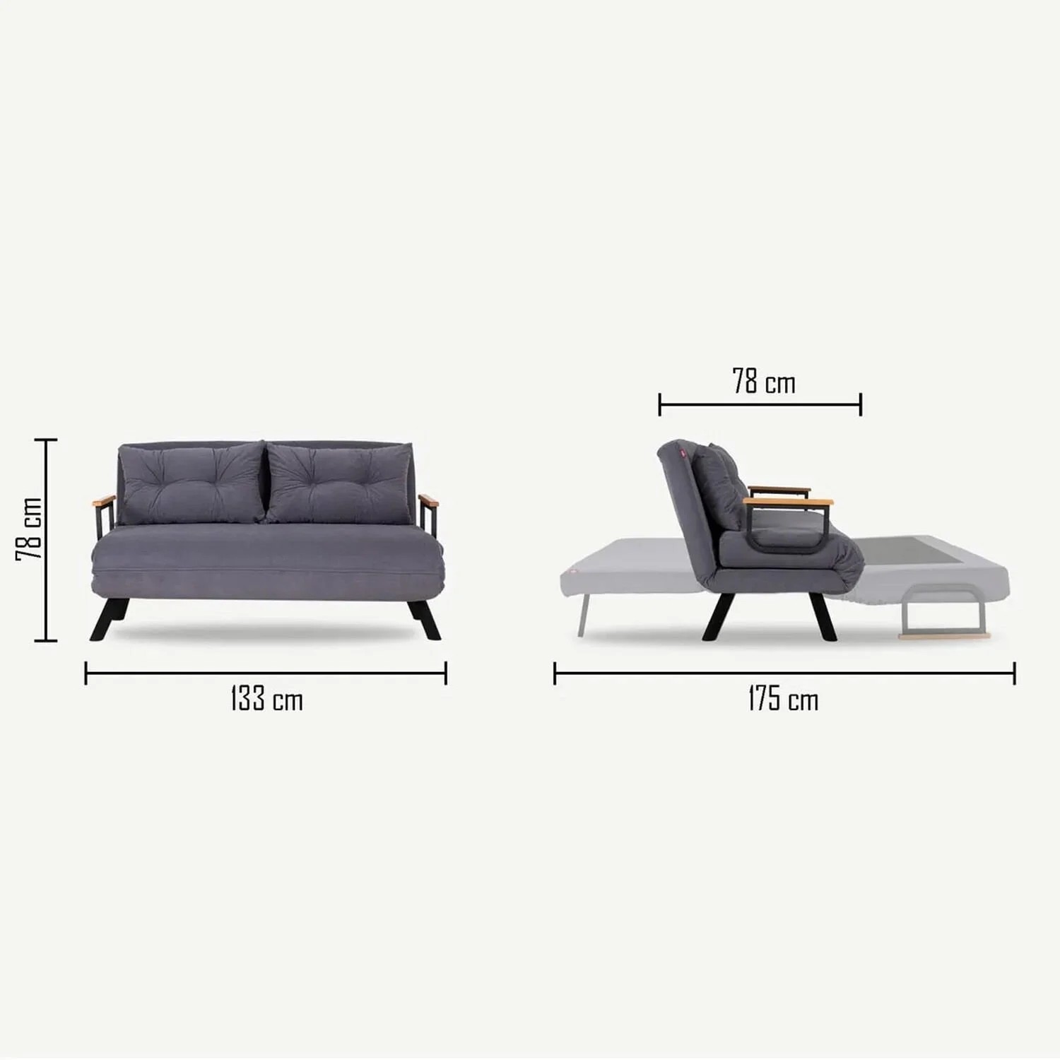 Dvosed na razvlačenje Sando 2-Seater - Bordo