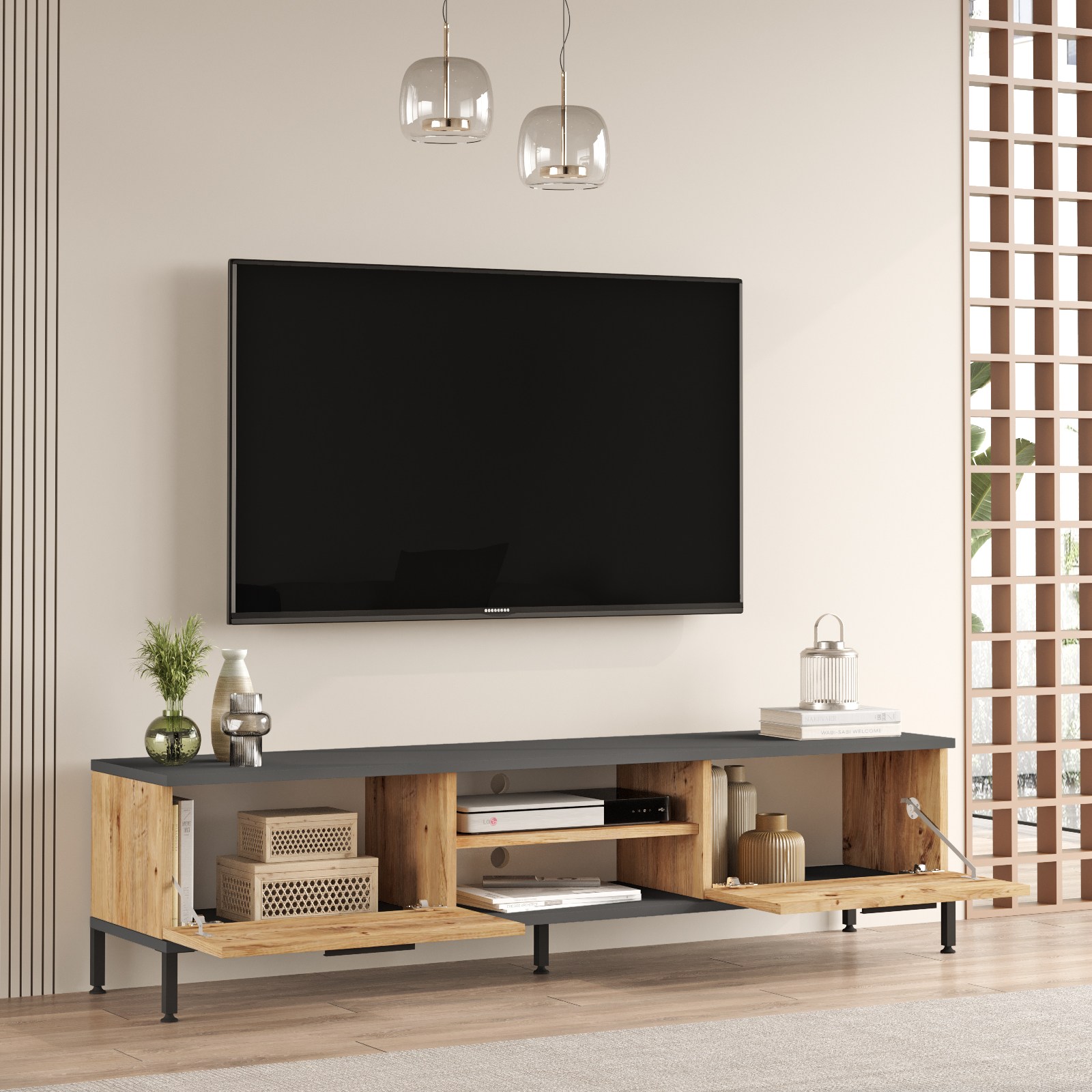 TV regal Rl1-Aa Atlantik bor, Antracit