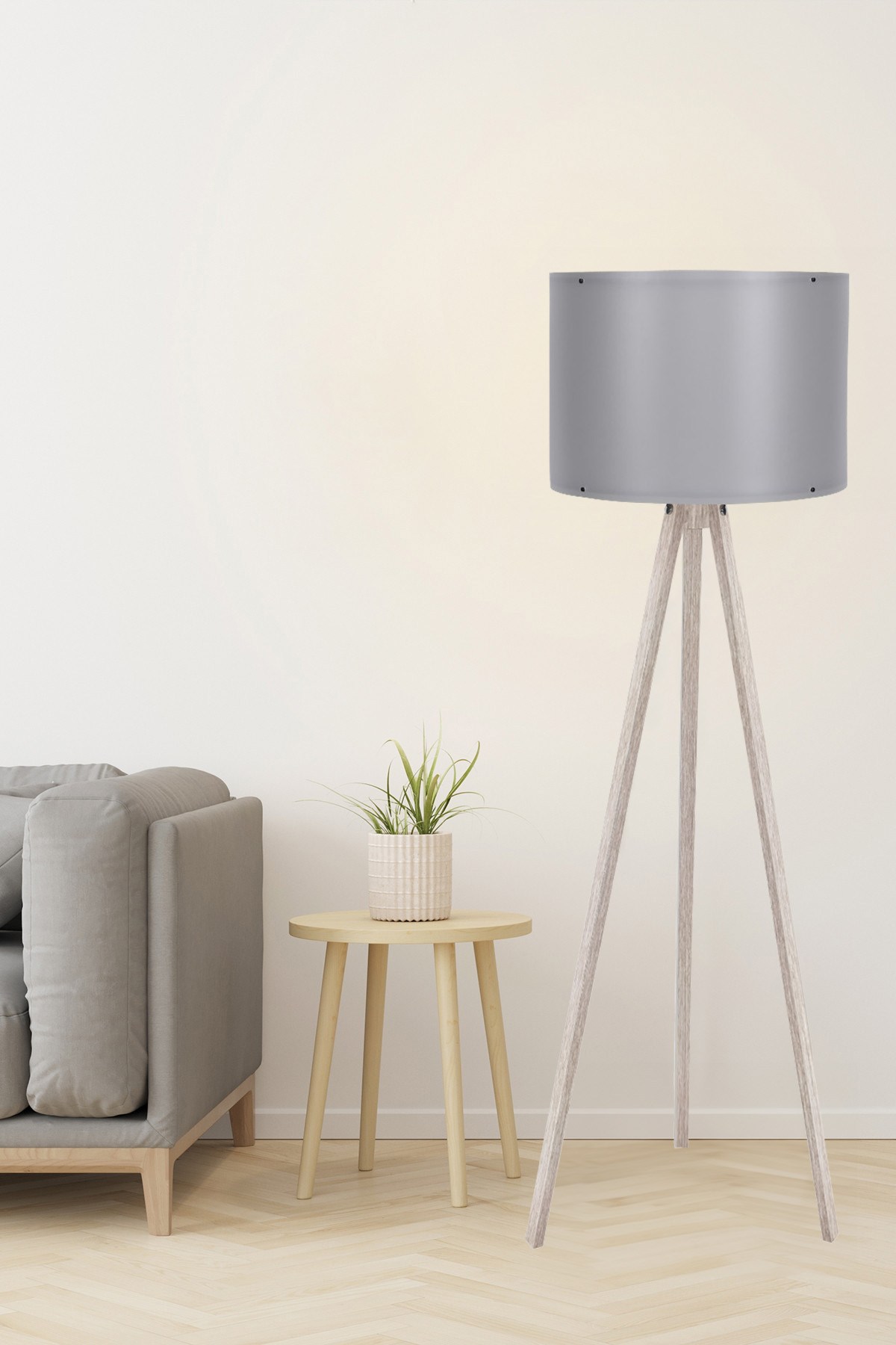 Podna lampa 118 Krem, Siva