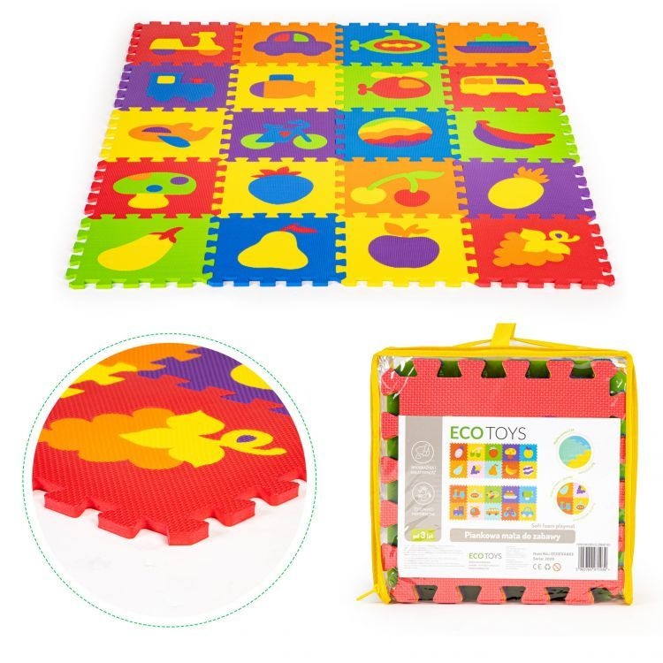 Edukativna podloga EVA FOAM 20 delova 148x119cm ECOTOYS