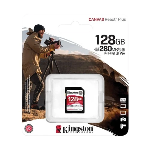 SD Card 128GB Kingston SDR2V6/128GB class 10 HD/2K/4K 280Mbs/100MBs