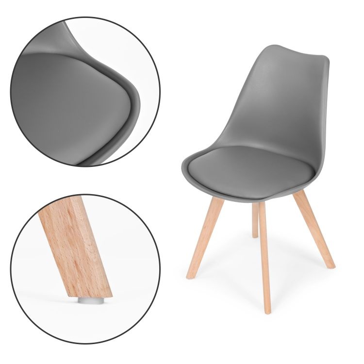 TRPEZARIJSKE STOLICE SET 4 KOM FILIPO DARK GREY