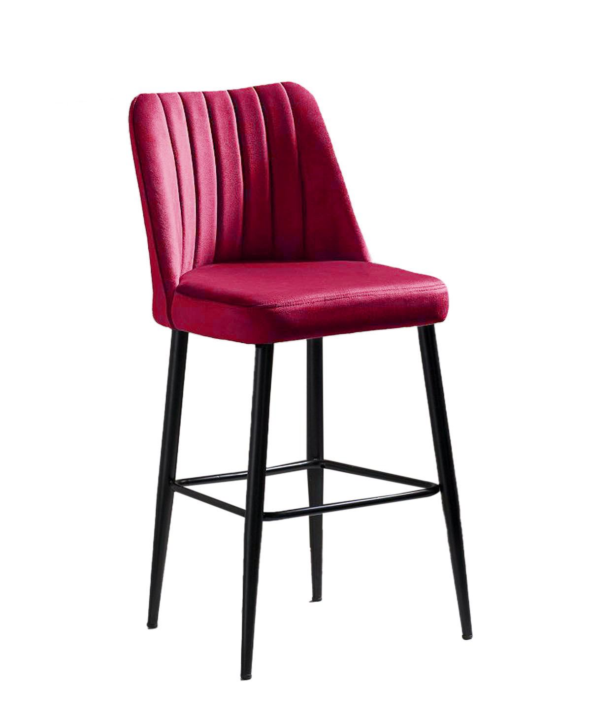 Set barskih stolica (4 komada) Vento - Bordo crvena, Crna