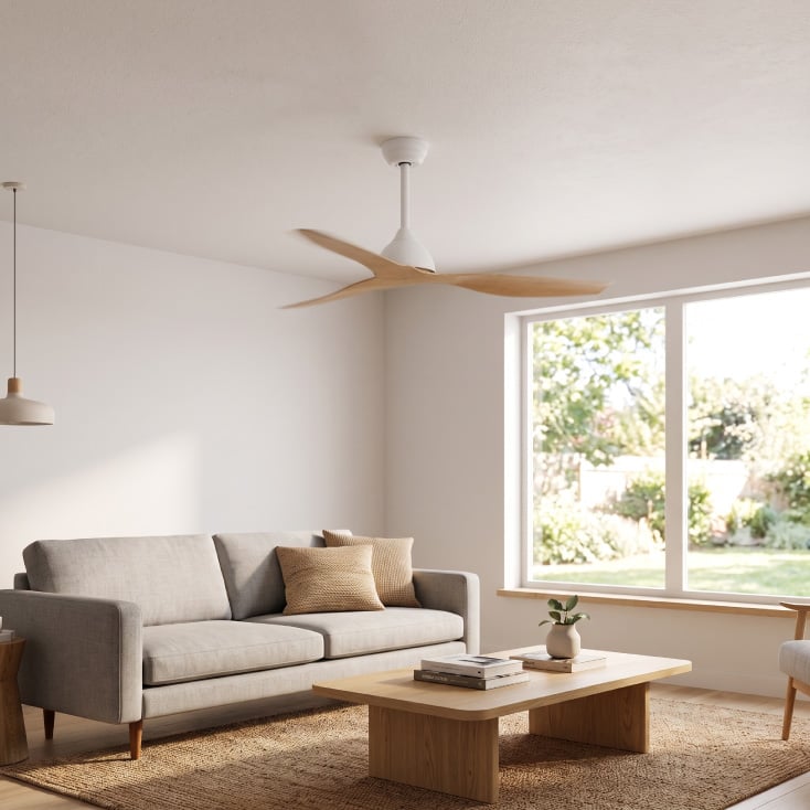 Plafonski ventilator sa daljinskim upravljačem, 132 cm, 30W, svetla boja drveta