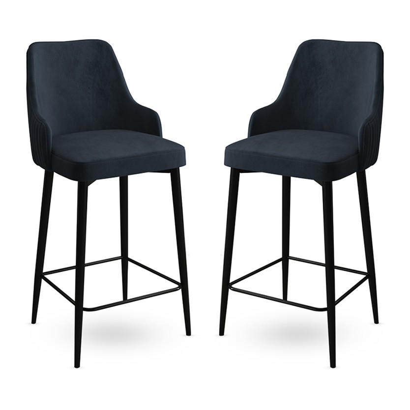Set barskih stolica (2 komada) Enox - Antracit, Crna