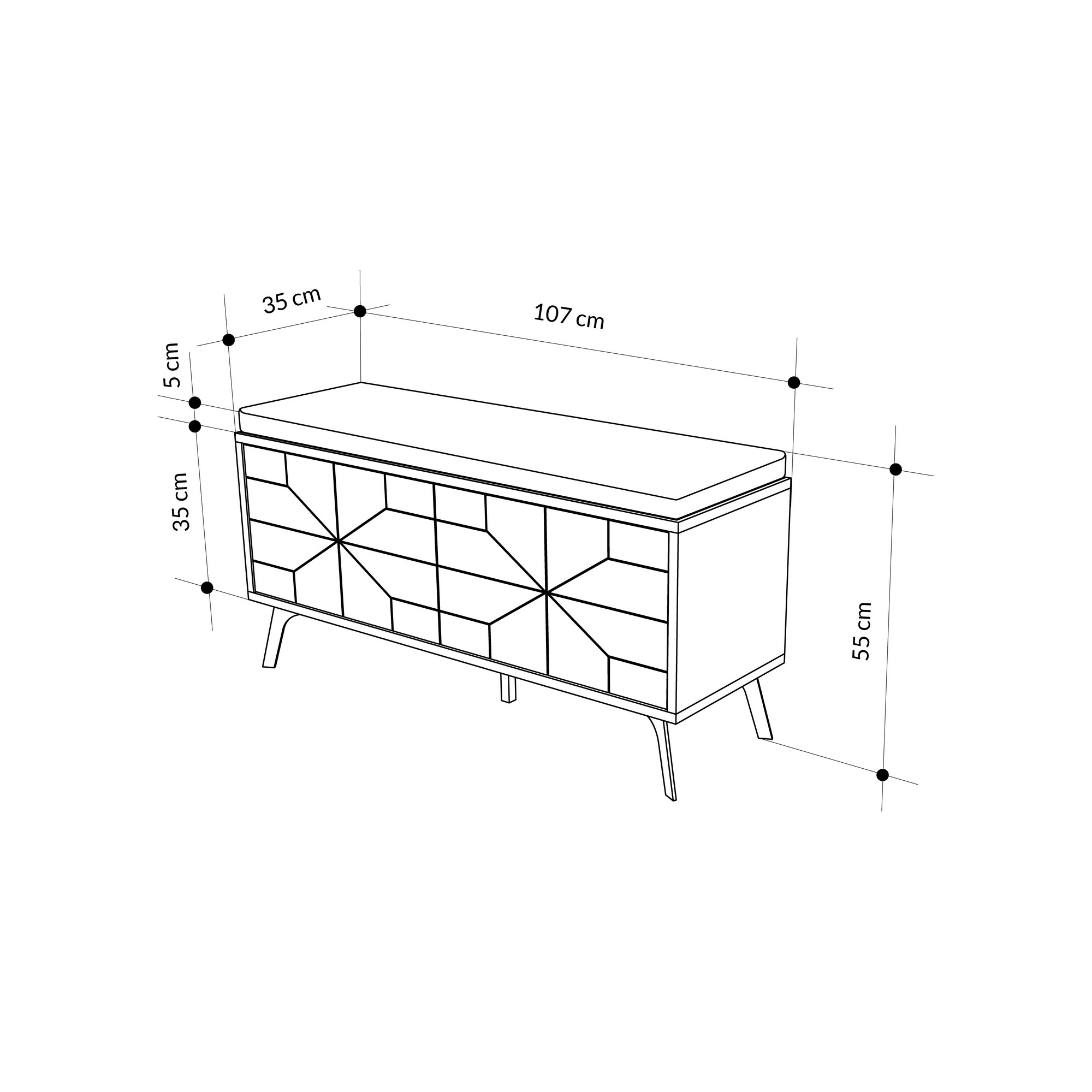 Cipelarnik Dune Bench - Bela