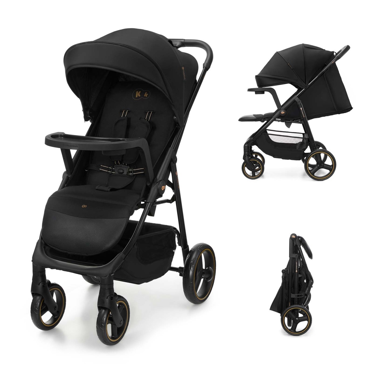 KINDERKRAFT KOLICA ZA BEBE SA TACNOM TRIG 3 BLACK