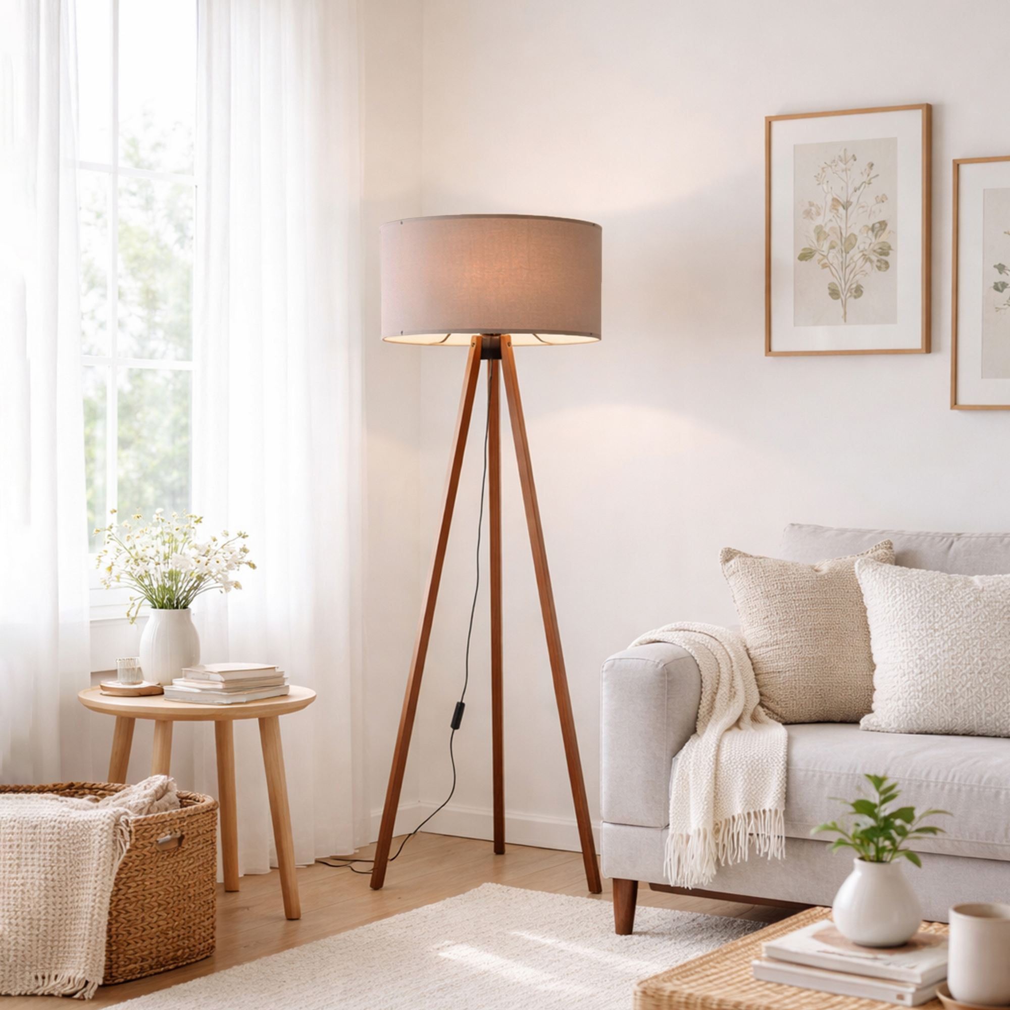 Podna lampa AYD-1531 Bež, Braon