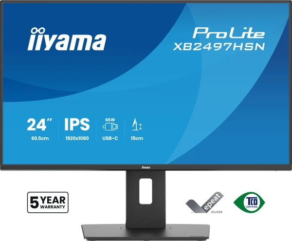 Monitor 23.8" Iiyama XB2497HSN-B1 IPS 1920x1080/144Hz/1ms/HDMI/DP/USB-C