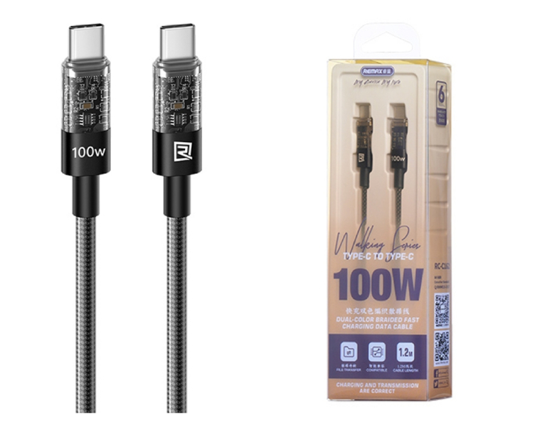 DATA kabl Walking TIP C na TIP C RC-C162 100W, 1.2m crni