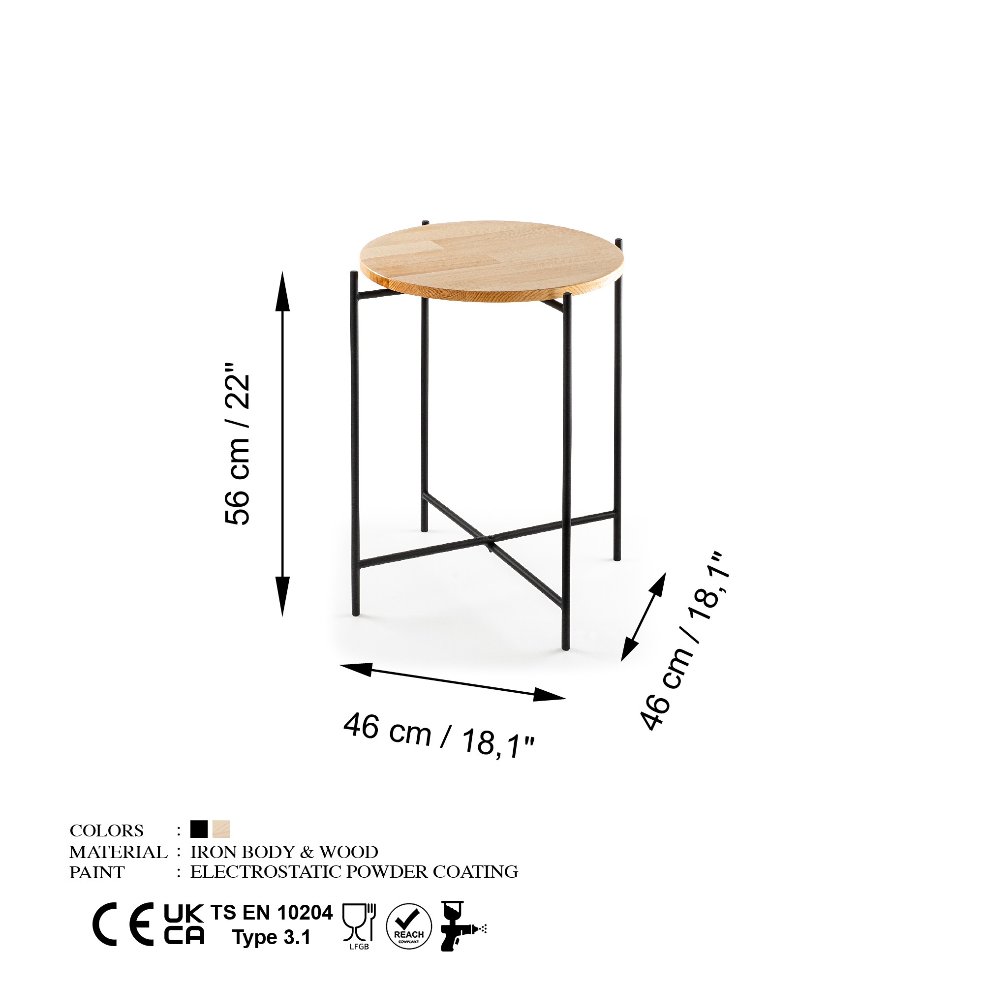 Klub sto Shb-004 Crna, Prirodna