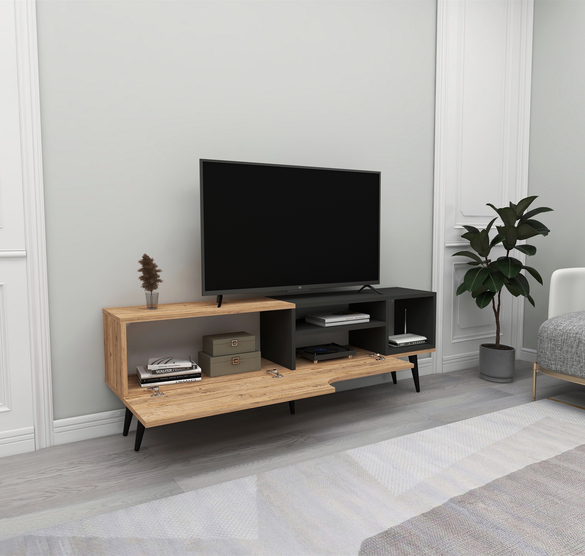 TV komoda Alba - Atlantik bor, Antracit