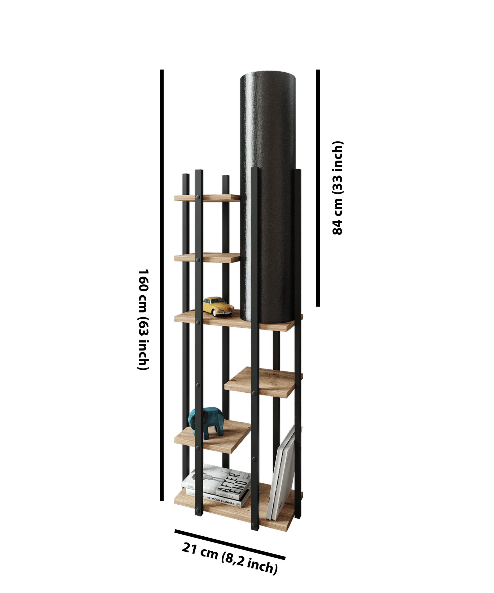 Podna lampa Vogue - Crna, Prirodna