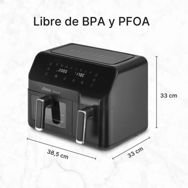 AirFryer Ufesa Storm/bezuljna/dupla posuda/zapremina 9L(5.5L+3.5L)8 programa