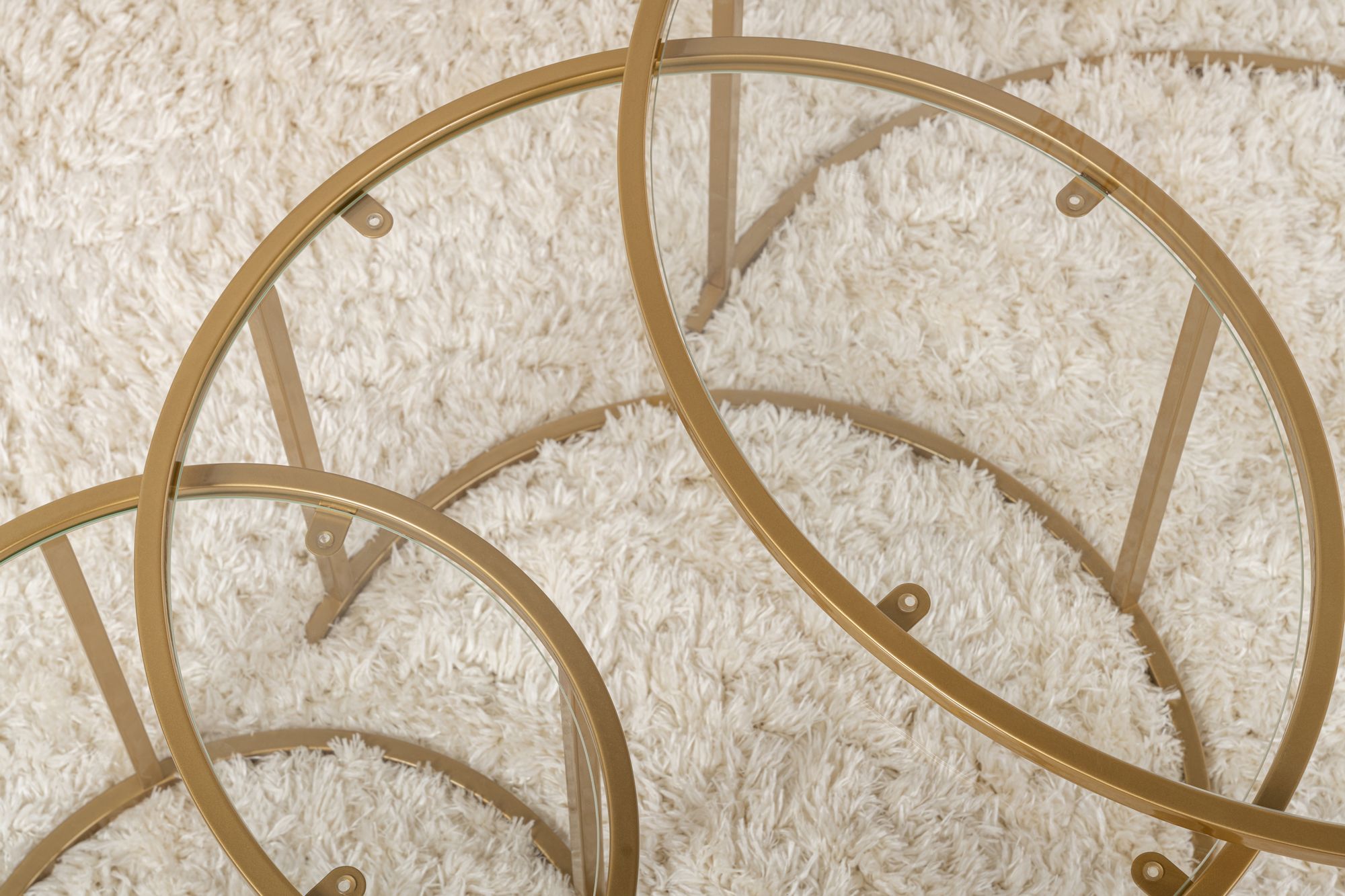 Set klub stolova Aurum - 80, 60, 42 - Zlatna, Providna