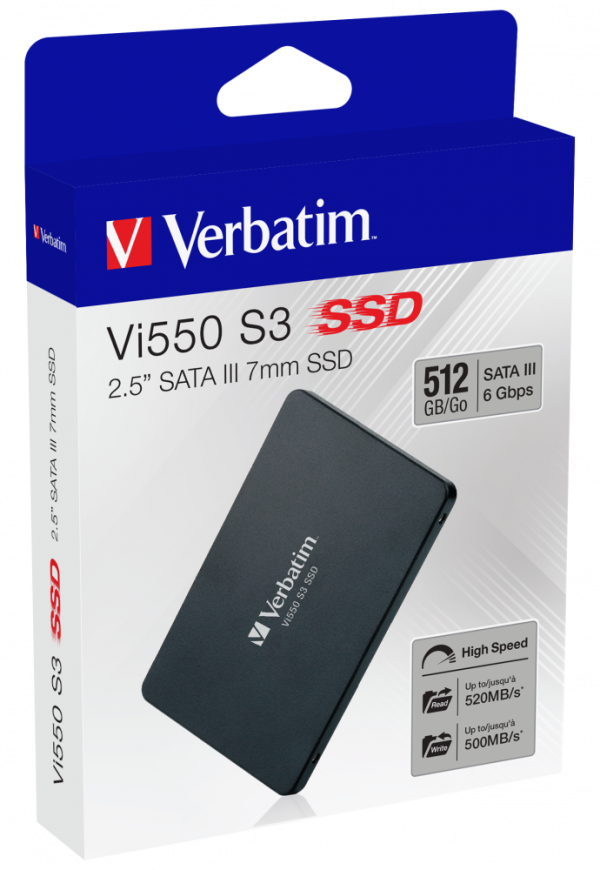 SSD 2.5" SATA Verbatim Vi550 S3 512GB 520MB/s 500MB/s