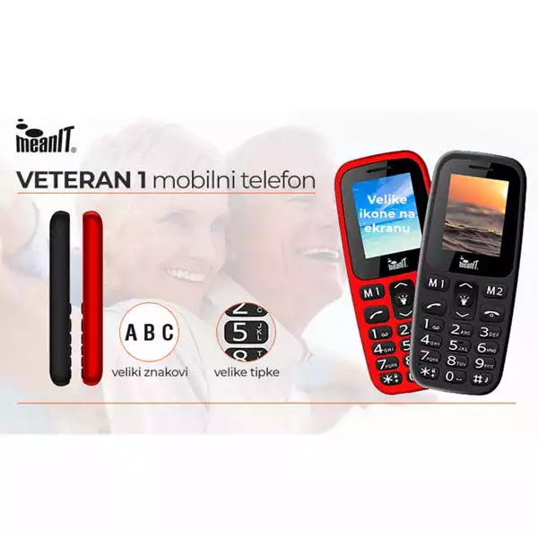 Mobilni telefon Meanit Veteran I crni