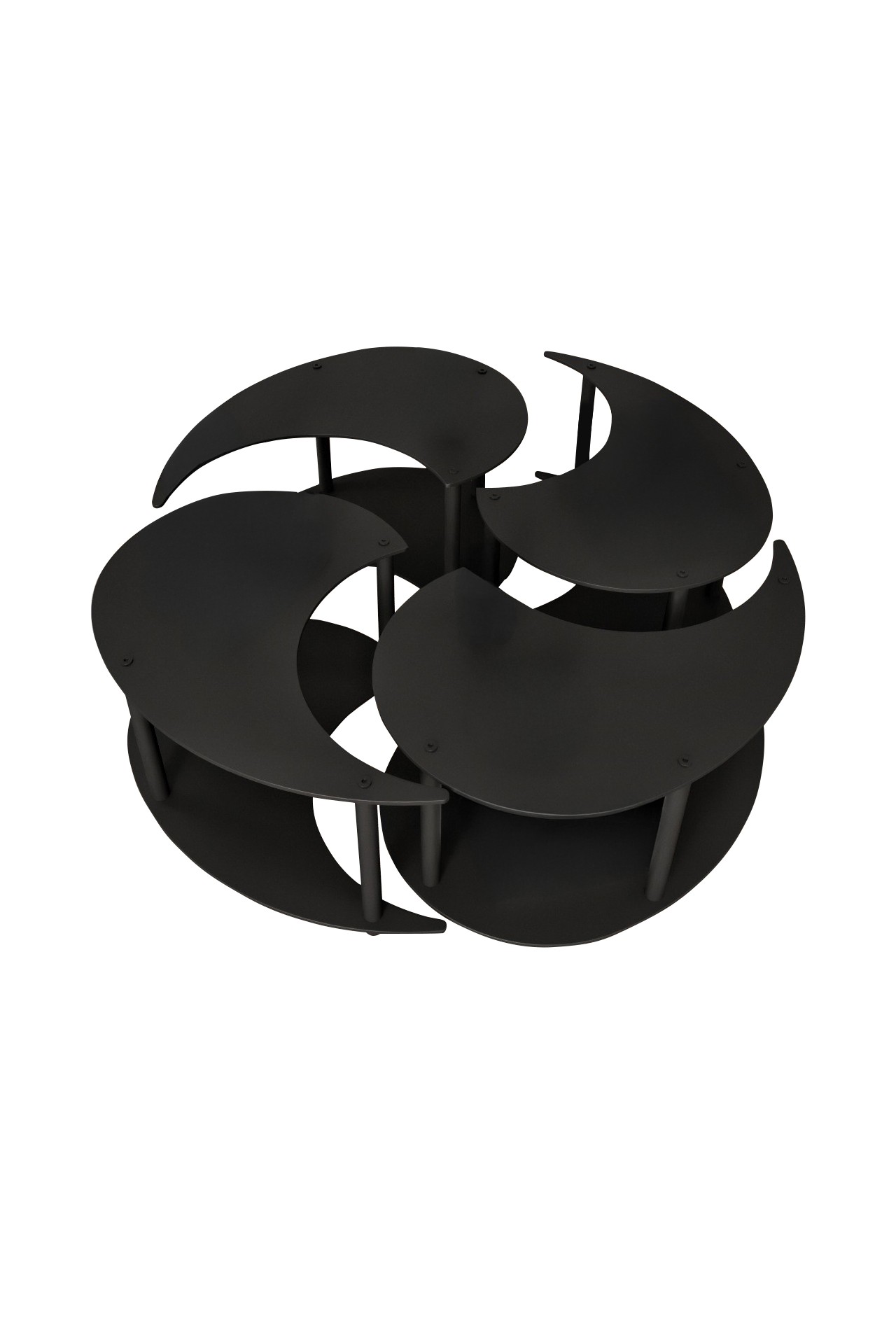 Set klub stolova Yin Yang 4 70 - Crna