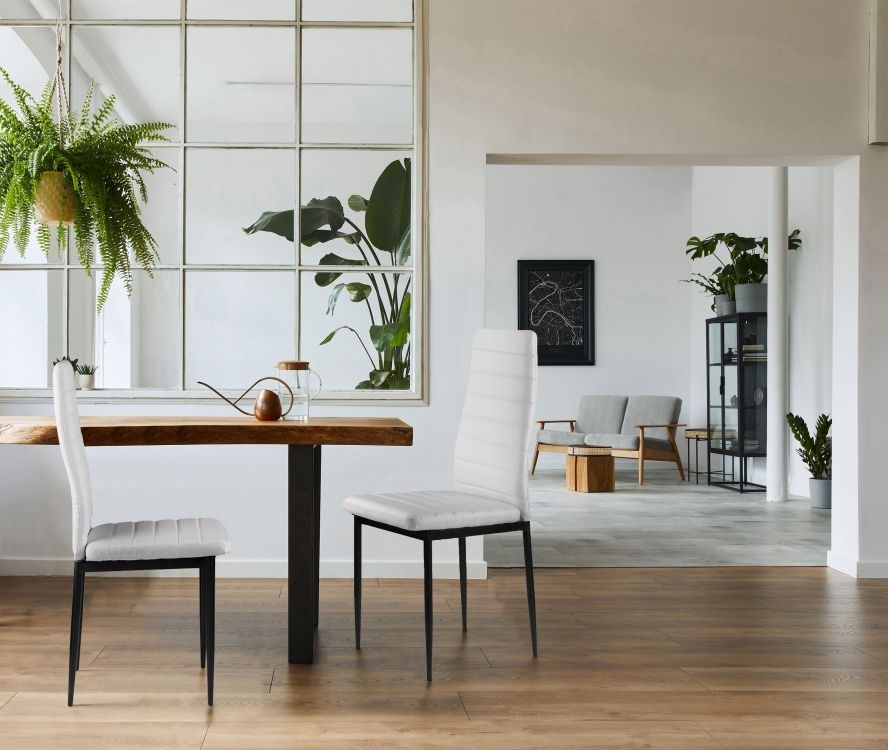 Trepezarijske stolice set 4 kom Tami eko koža White