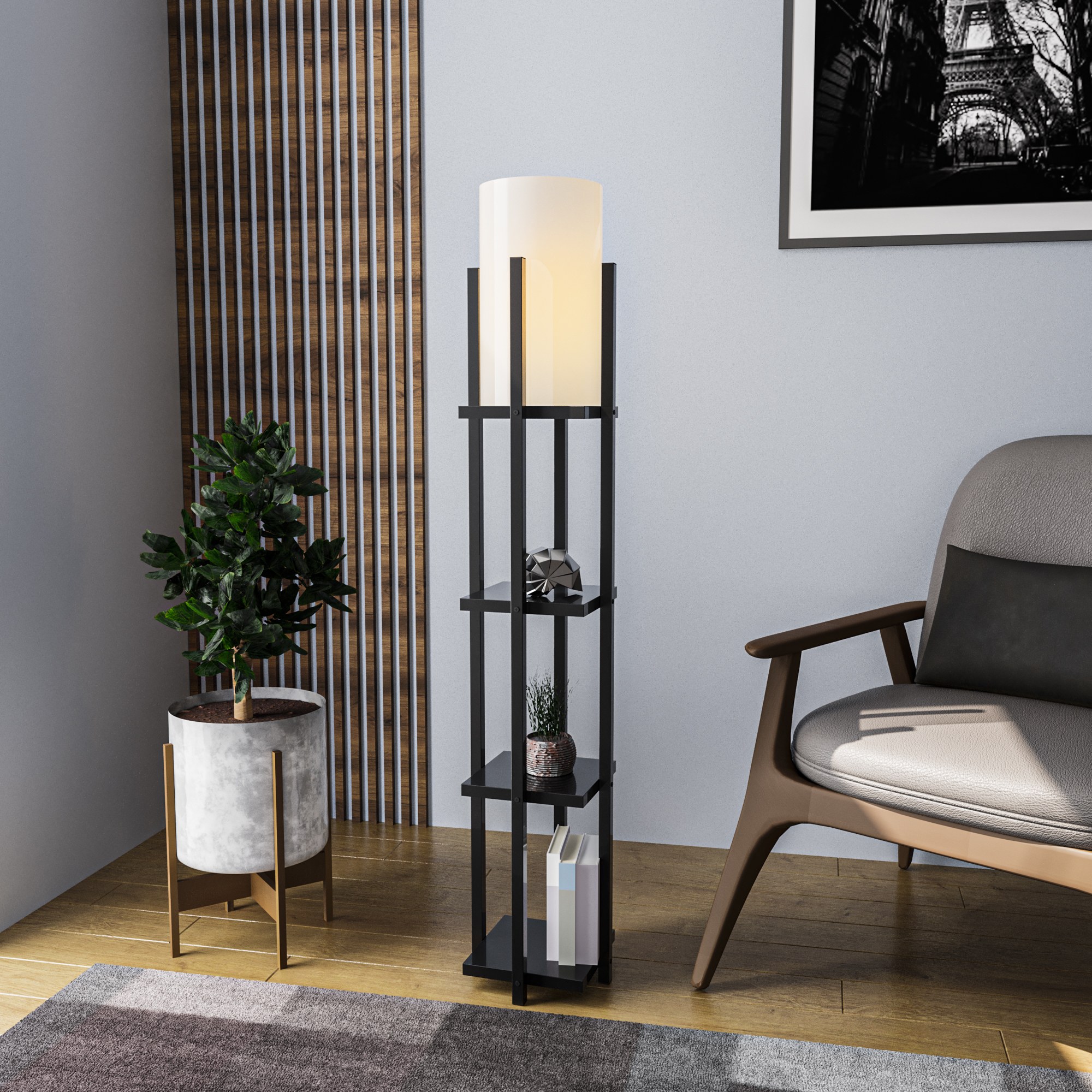 Podna lampa Shelf Lamp - 8111 Crna