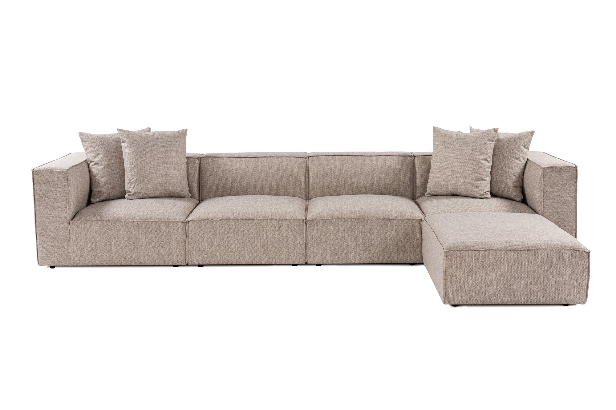 Ugaona garnitura Sora (L1-O1-O1-1R-POUFFE ) - Peščano bež