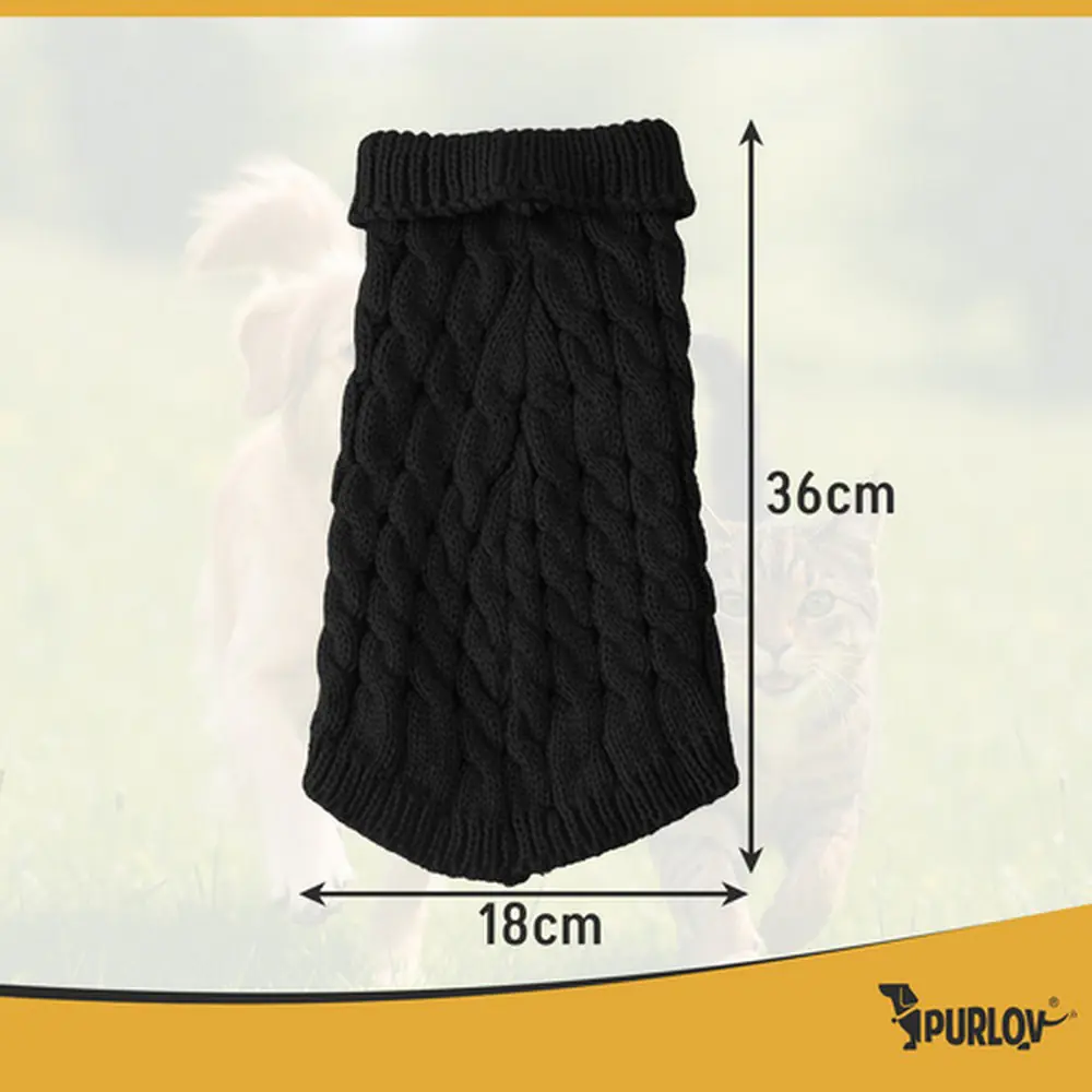 Purlov Džemper za ljubimce Crni 36x18cm L