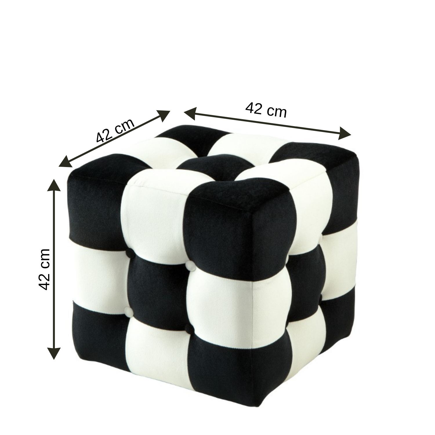 Tabure Patchwork - Crna, Bela