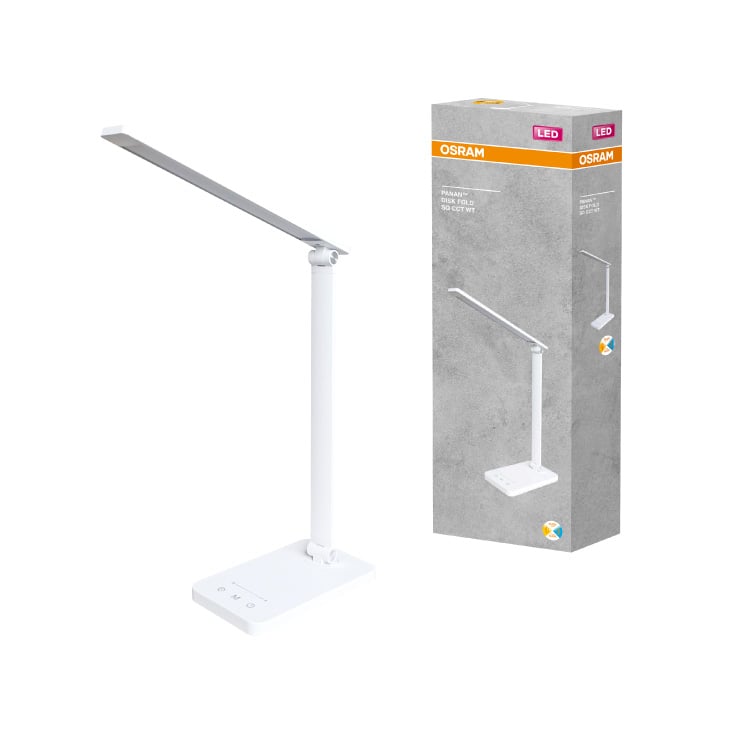 Sklopiva stona LED lampa sa satom i USB punjenjem 6.5W OSRAM bela