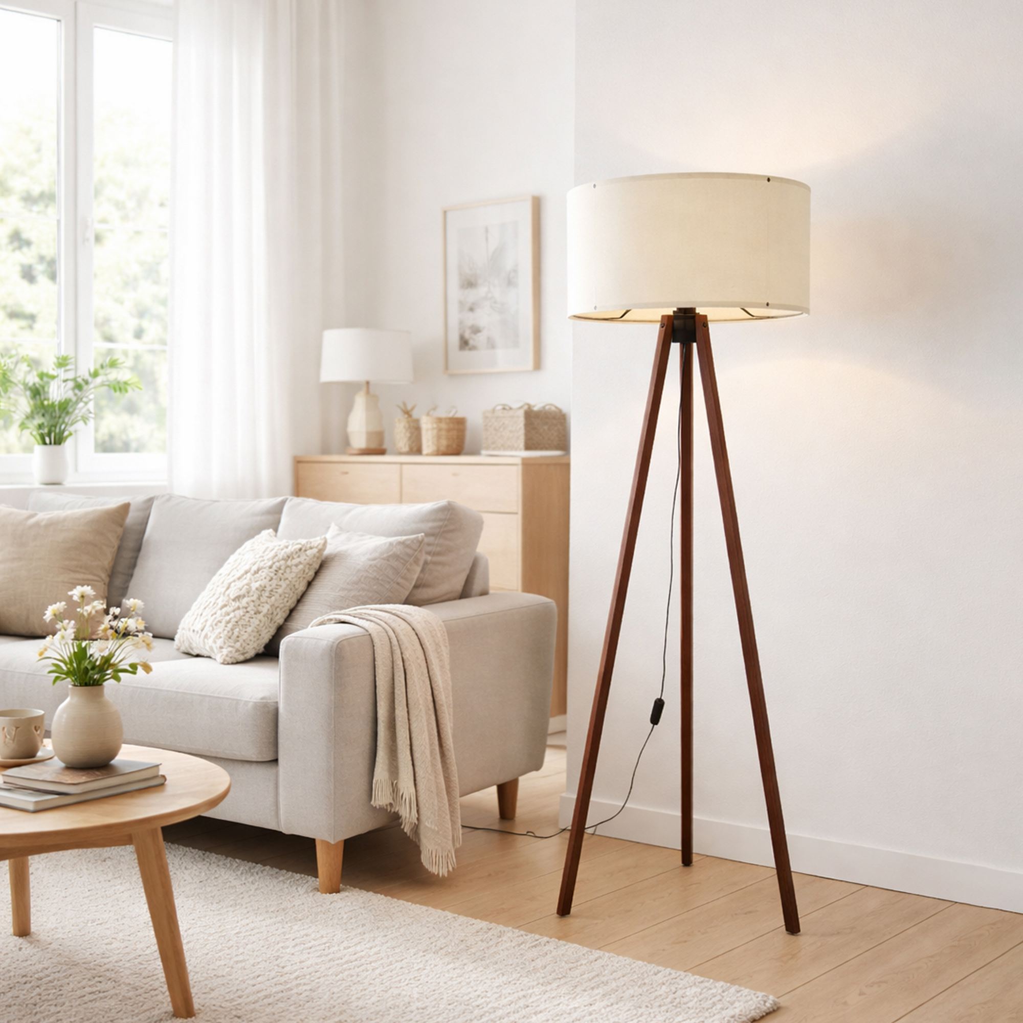 Podna lampa AYD-1528 Bela, Braon