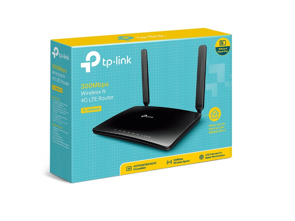 Bežicni ruter TP-LINK TL-MR6400 Wi-Fi/N300/300Mbps/3G/4G/SIM/1xWAN 3xLAN/2 interne 2 eksterne antene
