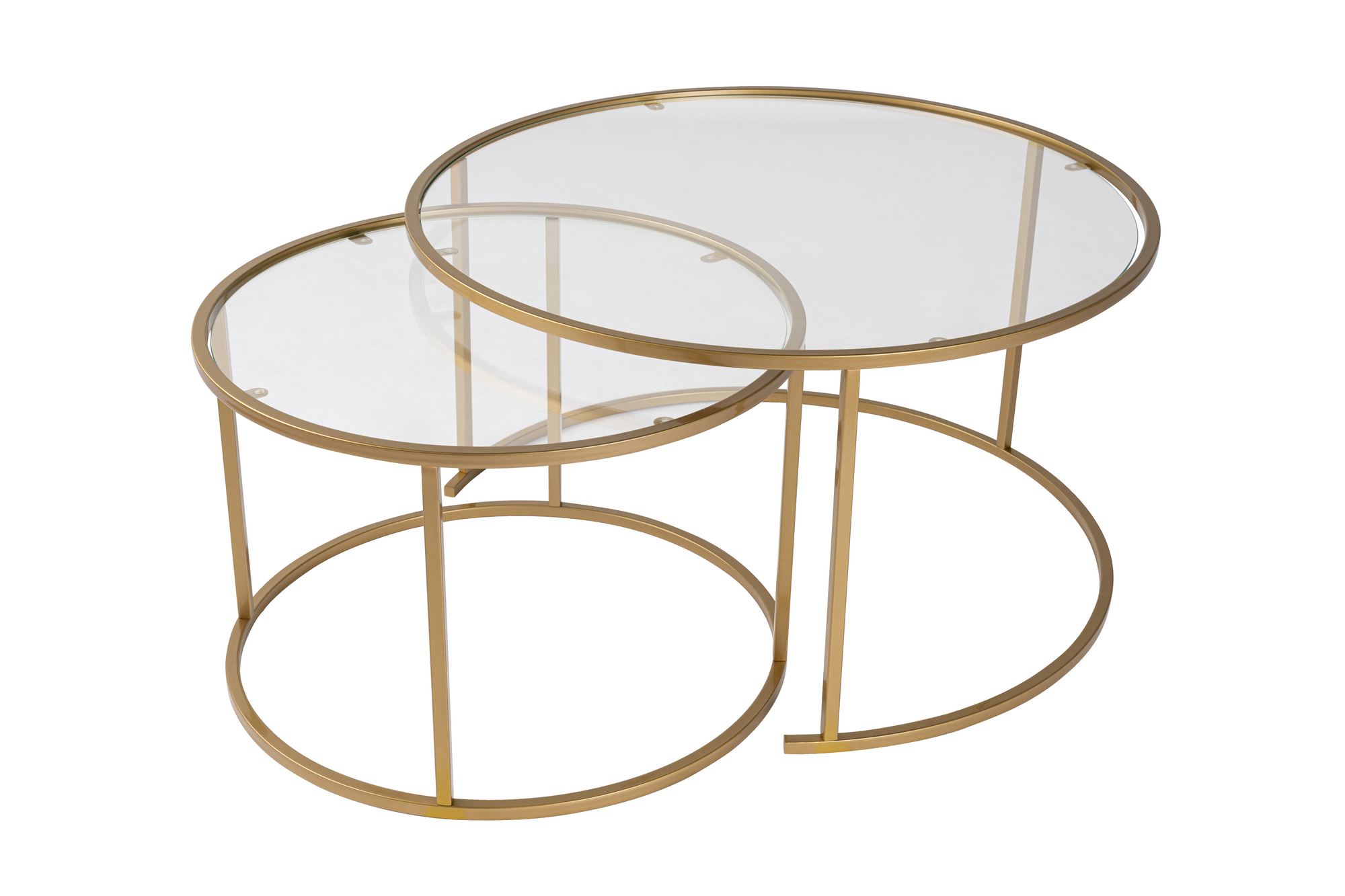 Set klub stolova Gold-Transparent-80-60 Zlatna