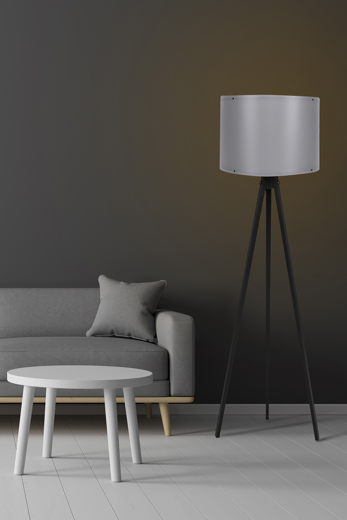 Podna lampa 113 Crna, Siva