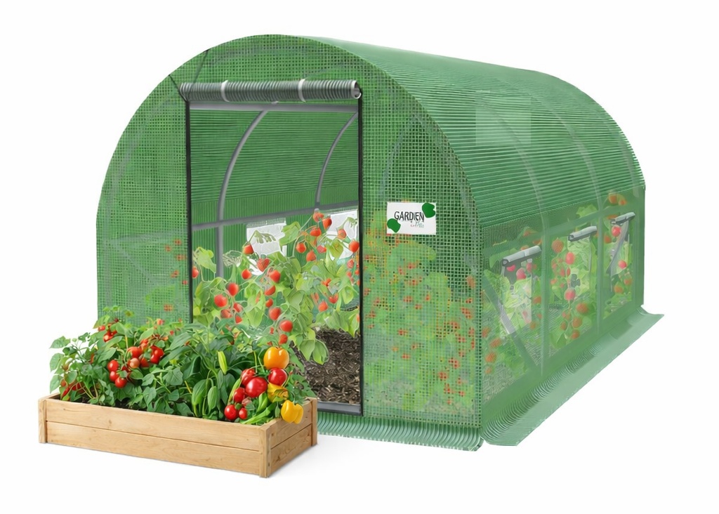 Baštenski plastenik za paradajz – zeleni, 200 × 77 × 168/146 cm 5507