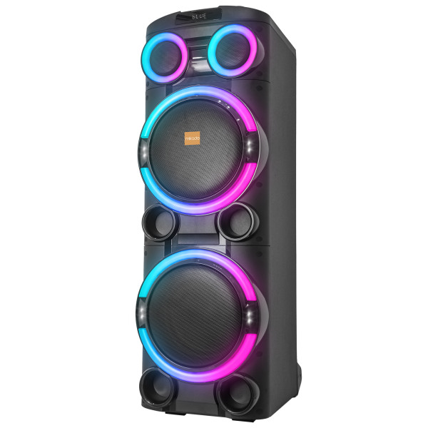 Zvucnik Mikado MD-104KP 200W, 12V 14000mAh USB, Bluetooth, micro SD crni