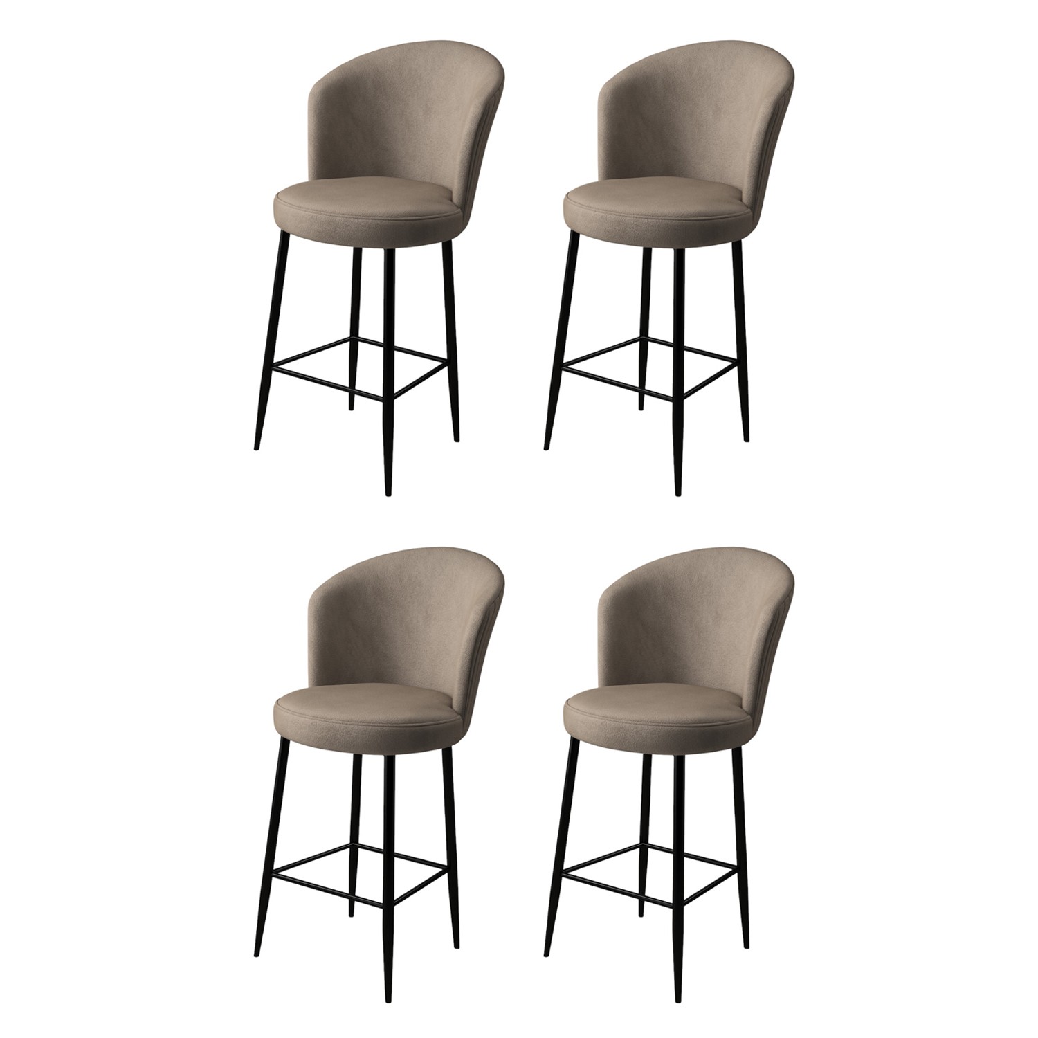 Set barskih stolica (4 komada) Fora - Kapućino, Crna