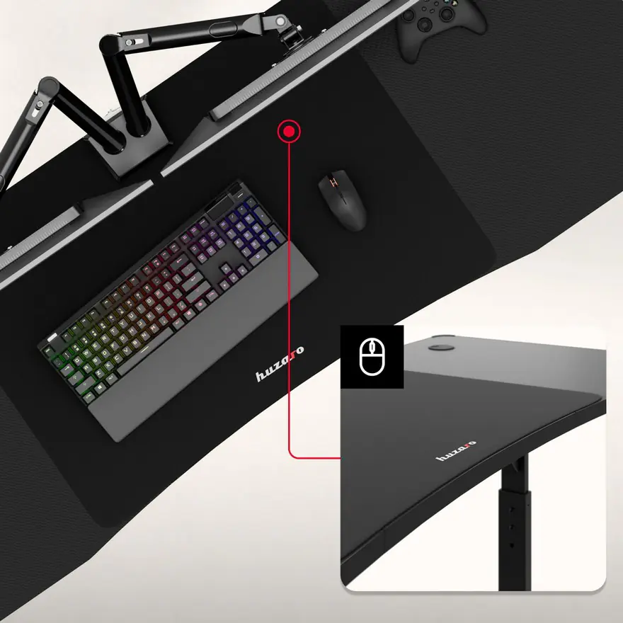 Huzaro Hero 4.6 Crni Podesivi Gaming sto 160x60cm