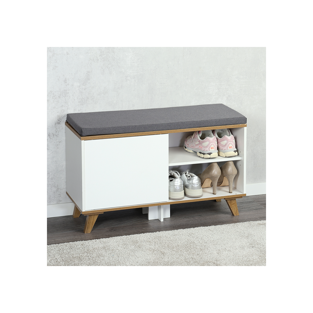 KESPER KSP15942 CIPELARNIK  SA JASTUKOM ZA SEDENJE BELI 77 x 48 x 30 CM