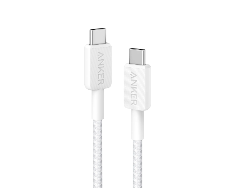 322 USB tip-C na USB tip-C kabl M/M 1.8m, 60W, pleteni, beli