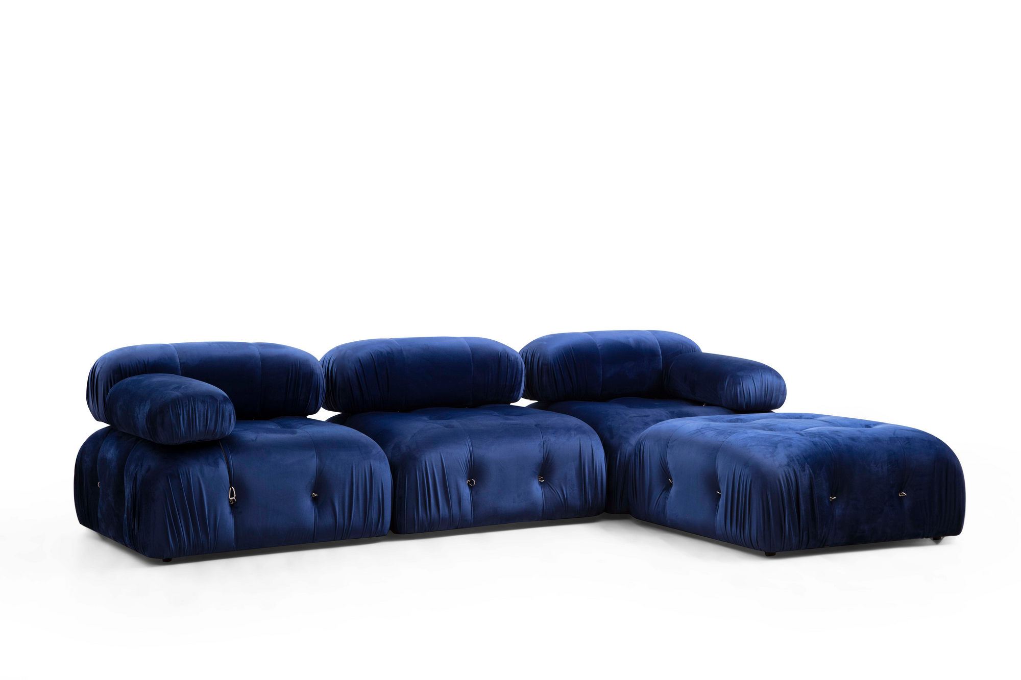 Ugaona garnitura Bubble Velvet Blue L1-O1-1R-PUF Somot plava