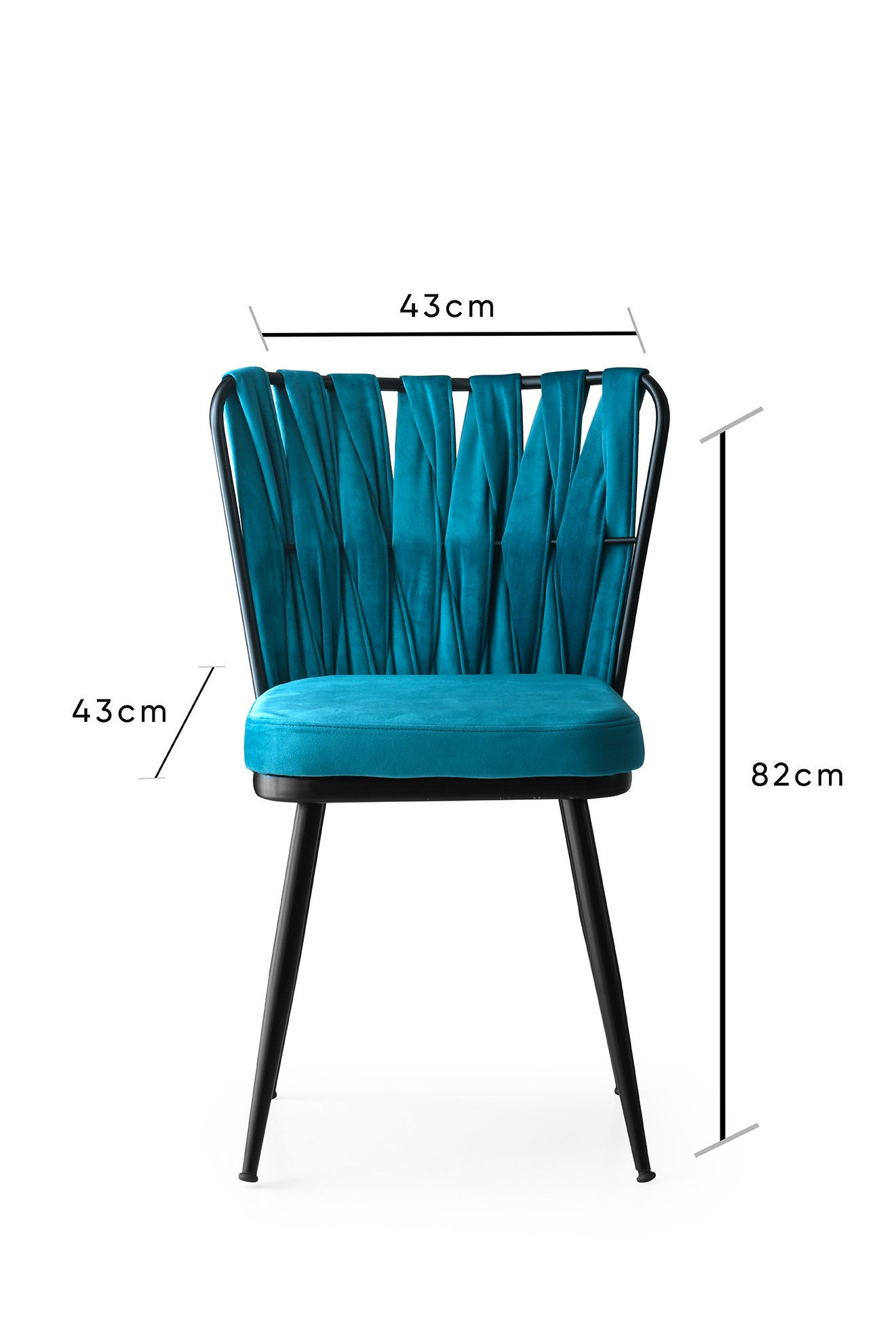 Set stolica (2 komada) Kuşaklı - 228 V2 Crna, Plava