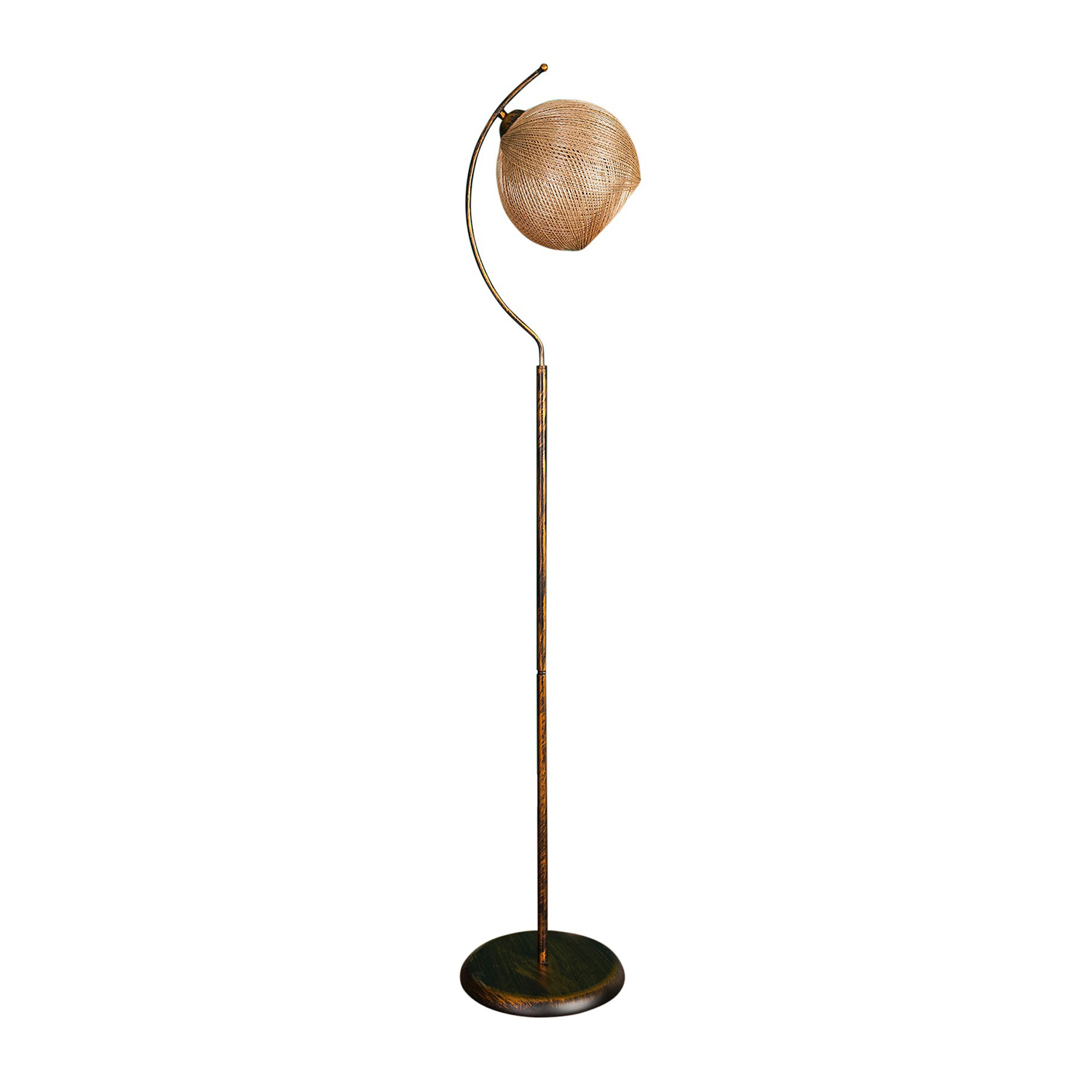 Podna lampa Povimento - Zlatna, Crna