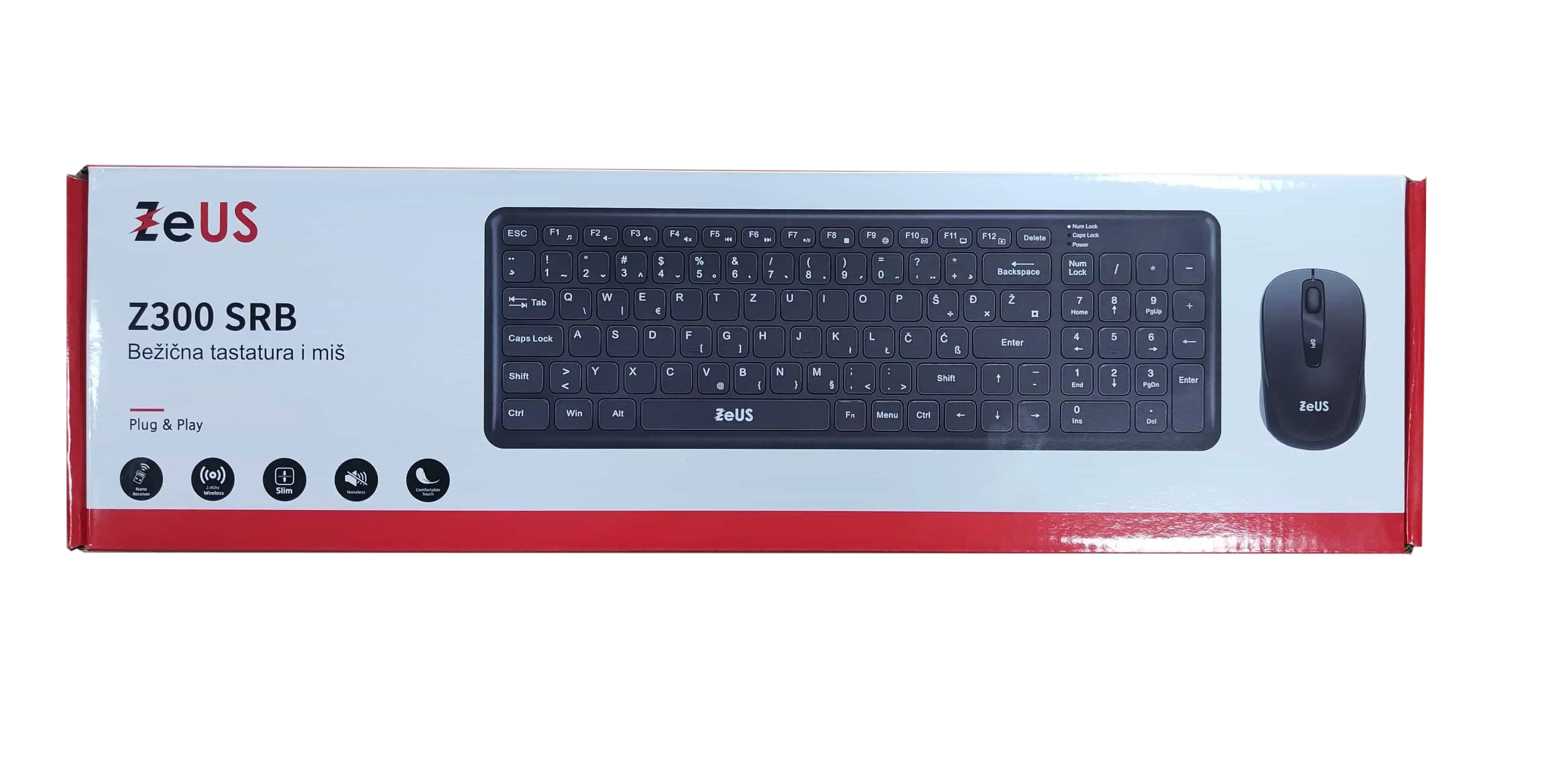Bežična tastatura + miš Zeus Z300 Srb