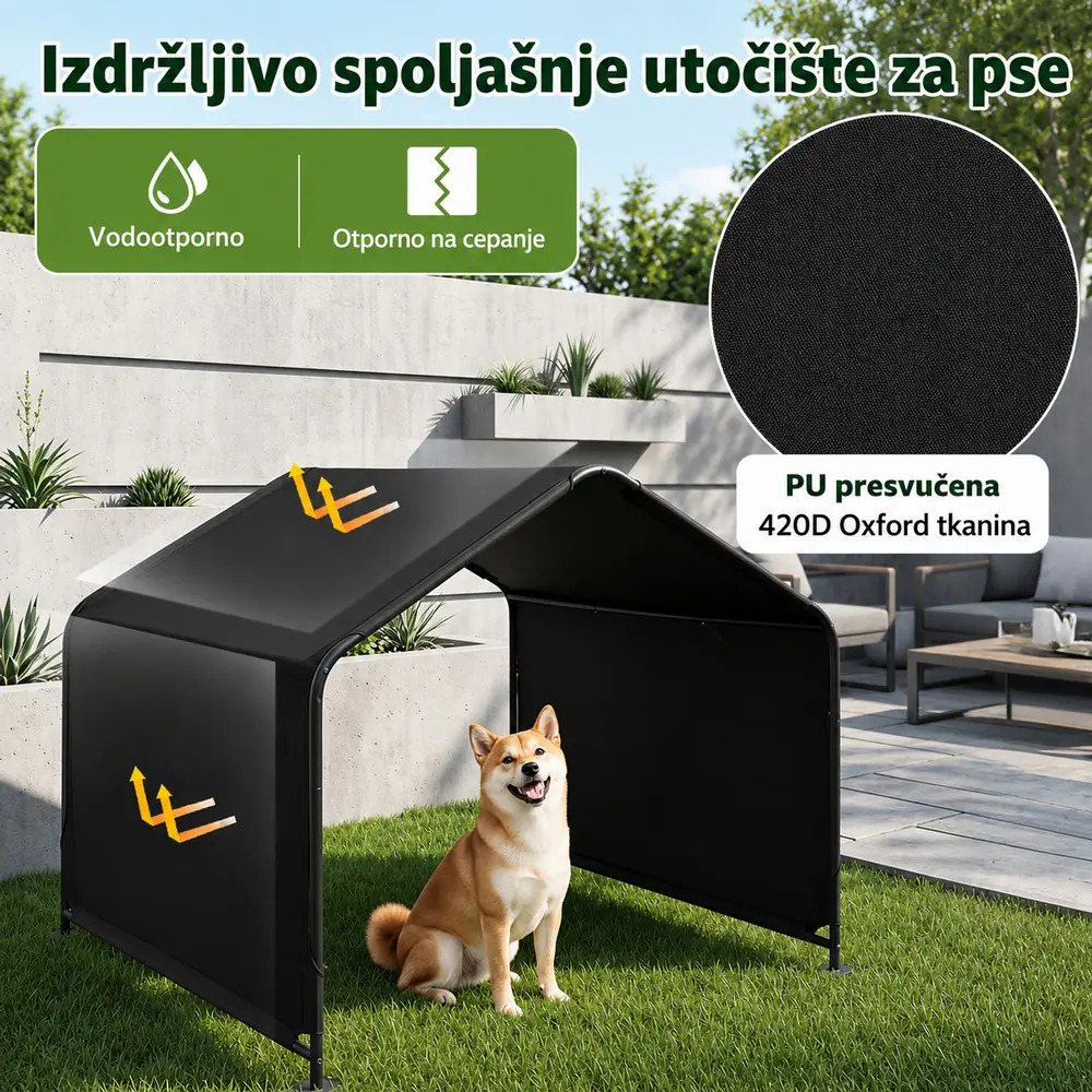 Domaro Nadstrešnica za pse sa vodootpornim krovom