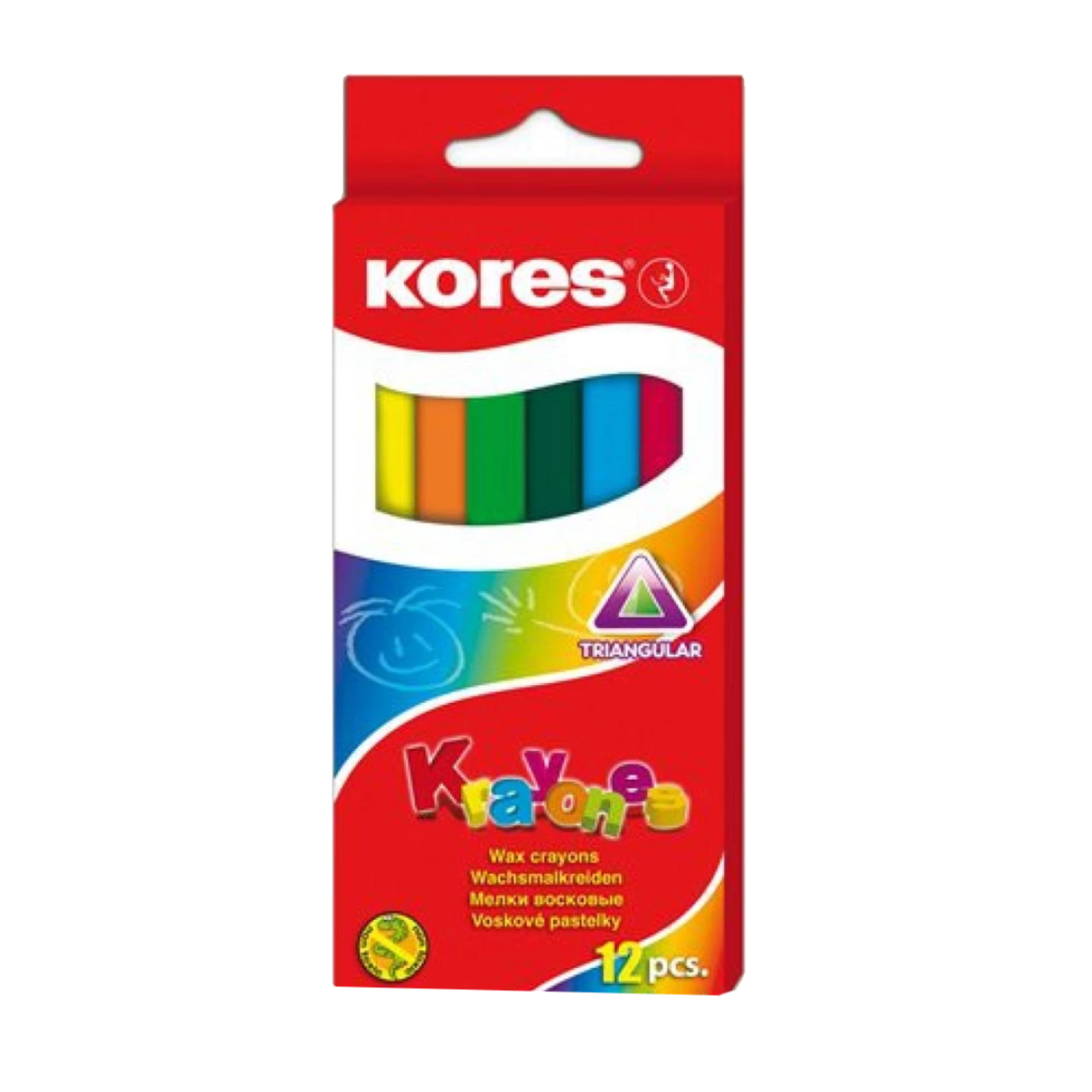 KORES KRAYONES JUMBO VOŠTANE BOJE TROUGLASTE 12 KOM