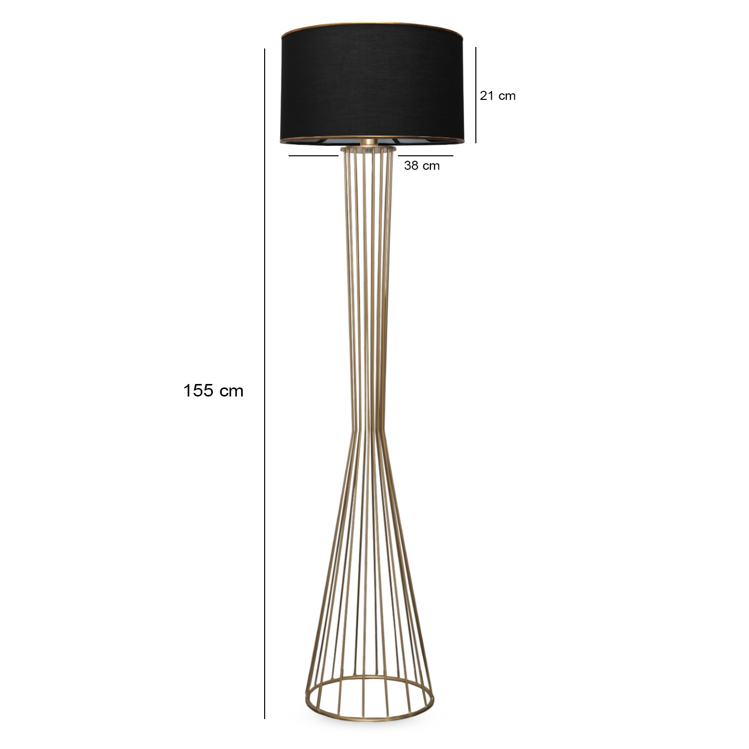 Podna lampa AYD-3078 Crna, Zlatna