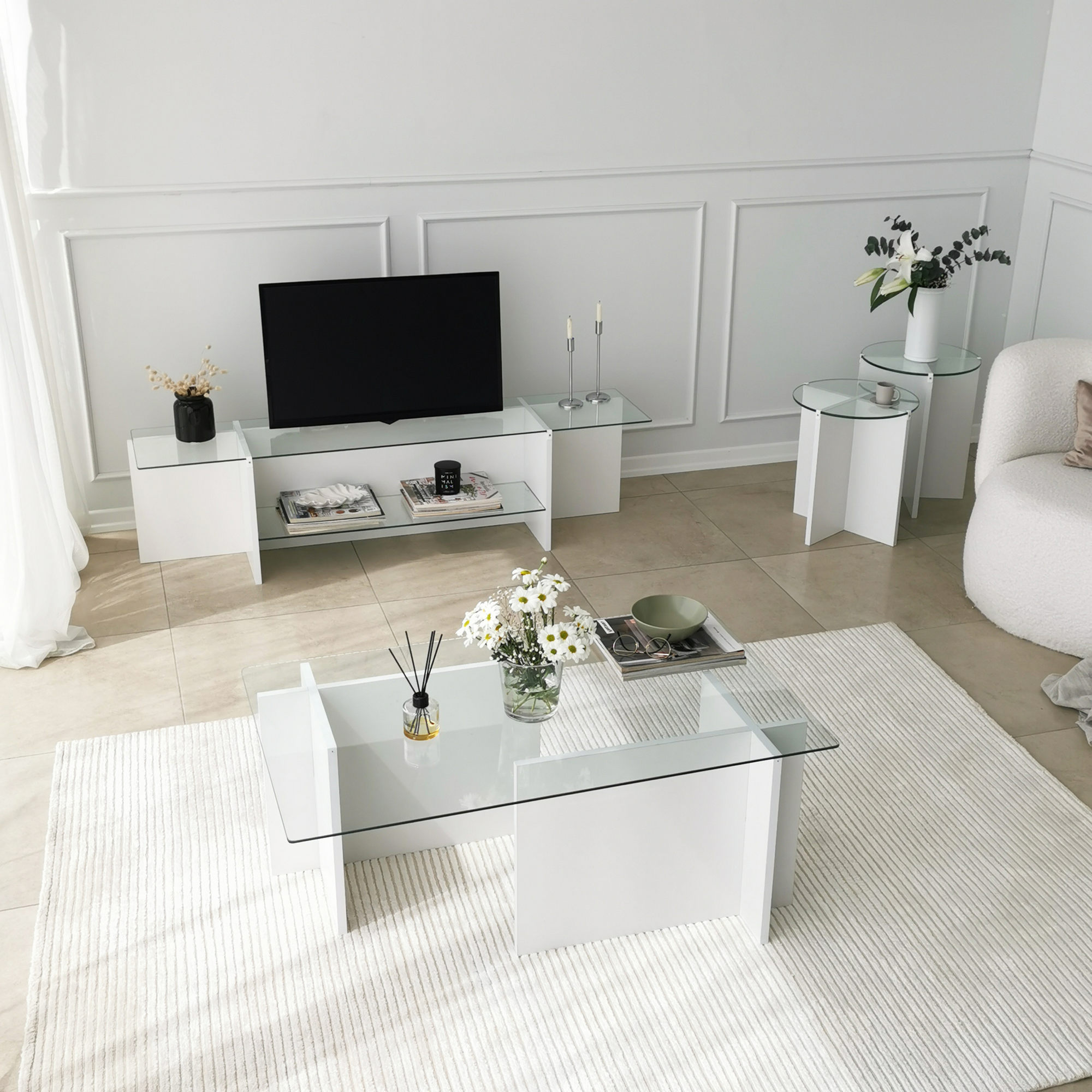 Set stočića (2 komada) Lily - Bela
