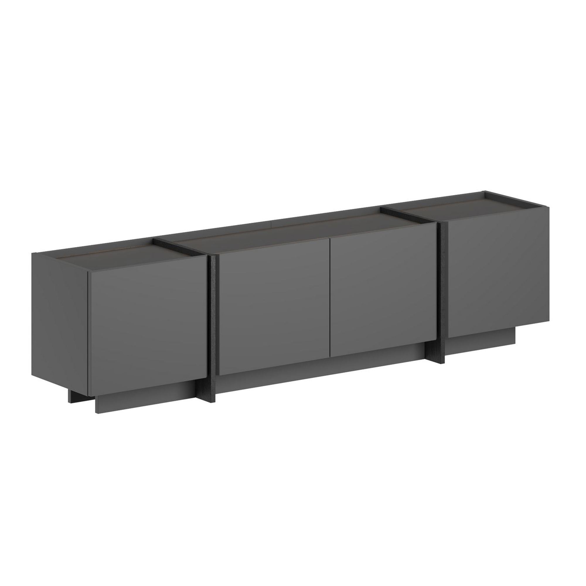 TV komoda Lowen - Antracit, Crna