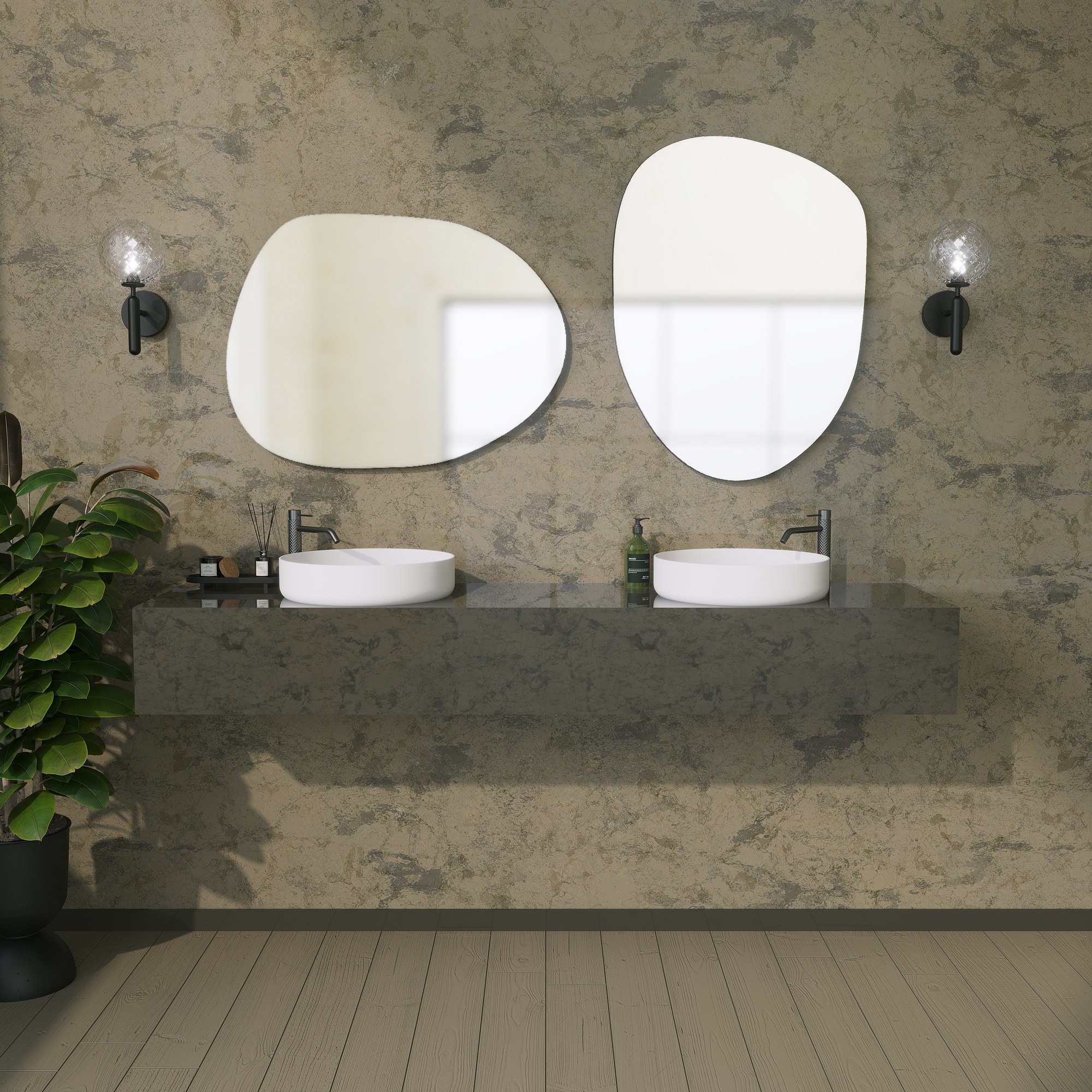 Dekorativno ogledalo Gusto Mirror - Crna