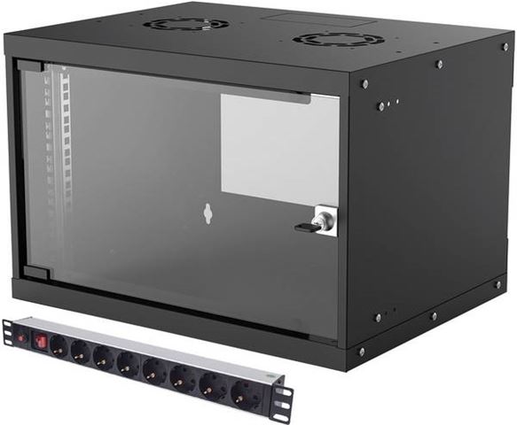 Intellinet 19'' Zidni orman, 6U/400mm + 8-Output PDU 713986